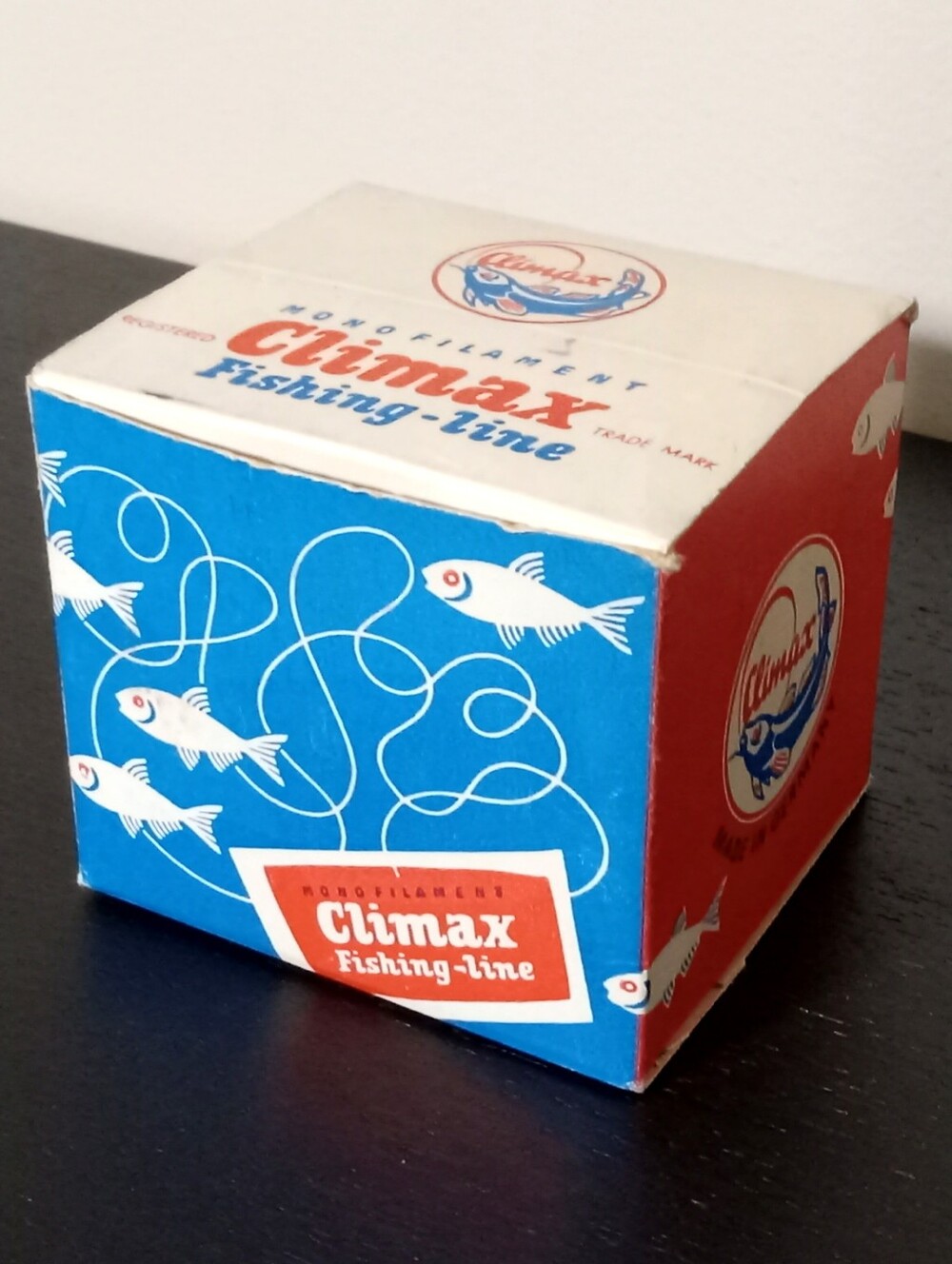 Vintage 1950s 1960s Climax Monofilament Fishing Line Box Germany Retro Tackle